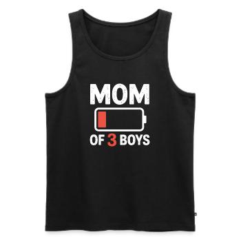 Mom of 3 Boys Battery Low - Men's Premium Organic Tank Top - black - Front - AI Model Male 178 light (178cm)