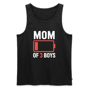 Mom of 3 Boys Battery - Men's Premium Organic Tank Top - black - Front - AI Model Male 178 light (178cm)