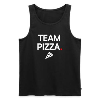 TEAM PIZZA | Gourmet-Humor - Männer Premium Bio Tank Top - Schwarz - Vorne - AI Model Male 178 light (178cm)