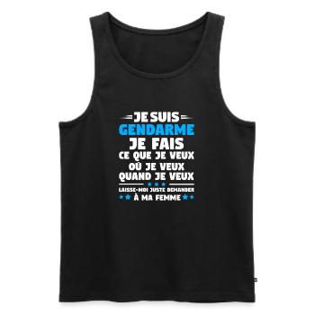 Humor Gendarme Couple Husband Gendarmerie - Men's Premium Organic Tank Top - black - Front - Michal (187cm)