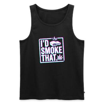 FUMÉE DE BARBECUE glitch, chemise à capuche drôle de barbecue, tasse - Débardeur bio Premium Homme - noir - Devant - AI Model Male 178 light (178cm)