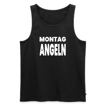 Angling - Men's Premium Organic Tank Top - black - Front - Michal (187cm)