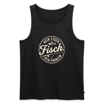 Kein Fisch, Kein Problem, Angler Shirt, Hoodie - Männer Premium Bio Tank Top - Schwarz - Vorne - AI Model Male 178 light (178cm)