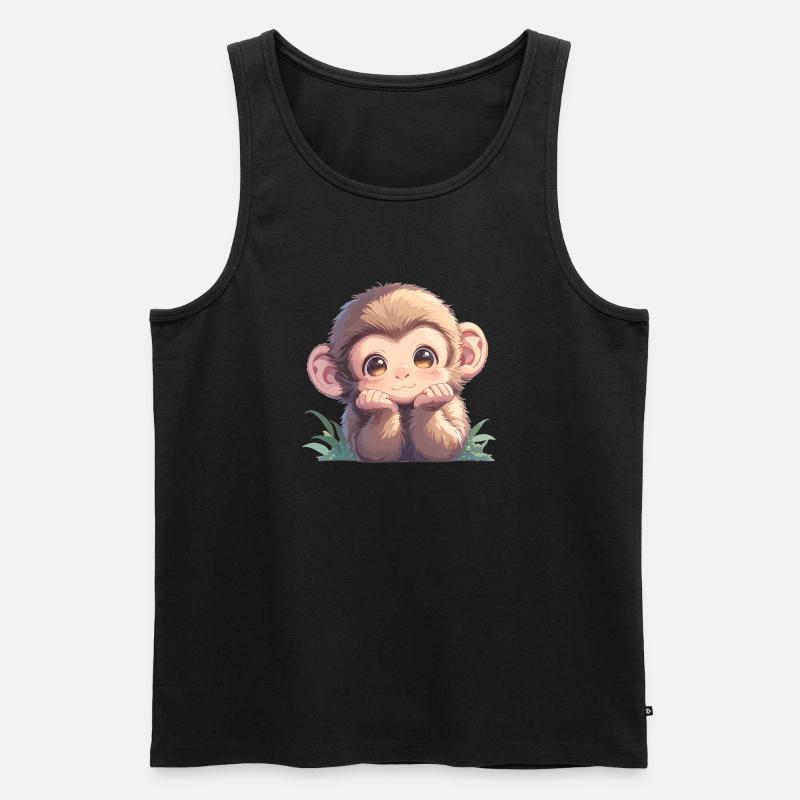 Macaque Macaque - Canottiera ecologica premium da uomo - nero