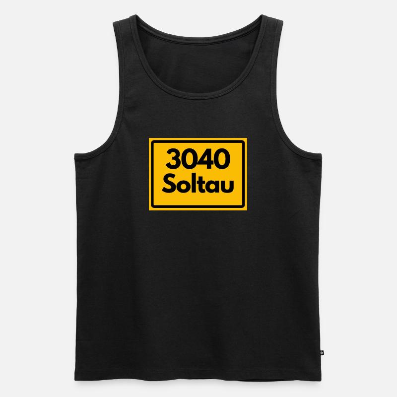 OLD POSTCODE RETRO 3040 SOLTAU – HEIDE - Men's Premium Organic Tank Top - black