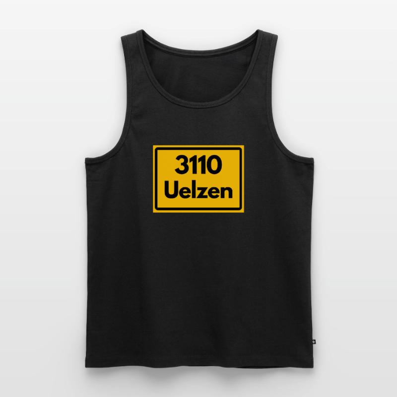 OLD POSTCODE ZIP CODE 3110 UELZEN HUNDERTWASSER Men's Premium Organic Tank Top