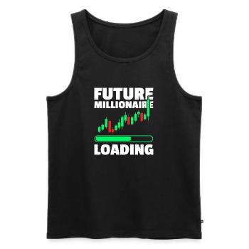 Future Millionaire Stock Market Stock Market Trader - Men's Premium Organic Tank Top - black - Front - Michal (187cm)