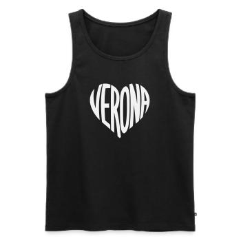 Verona Heart Typography - Men's Premium Organic Tank Top - black - Front - AI Model Male 178 light (178cm)