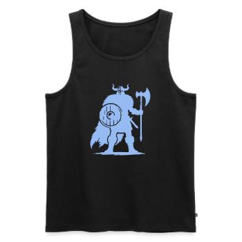 Wikinger Krieger mit Axt und Schild - Männer Premium Bio Tank Top - Schwarz - Vorne - AI Model Male 178 light (178cm)