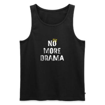 No More Drama – Minimal Typography Saying - Men's Premium Organic Tank Top - black - Front - AI Model Male 178 light (178cm)