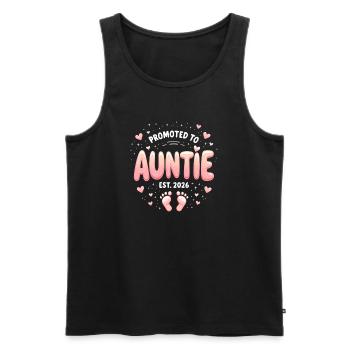 Aunt 2026 Aunt 2026 Promoted to Aunt 2026 - Men's Premium Organic Tank Top - black - Front - AI Model Male 178 light (178cm)