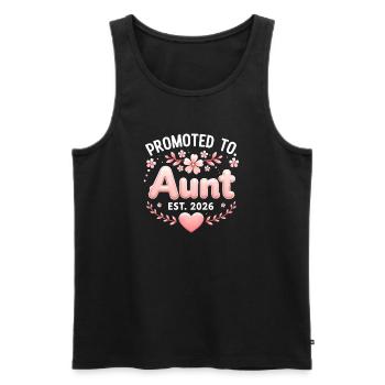 Aunt 2026 Aunt 2026 Promoted to Aunt 2026 - Men's Premium Organic Tank Top - black - Front - AI Model Male 178 light (178cm)