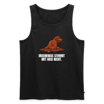 Schokoladenhase Ostern - Männer Premium Bio Tank Top - Schwarz - Vorne - AI Model Male 178 light (178cm)