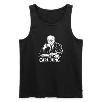 Carl Jung Kaffee-Studien-Tee - Männer Premium Bio Tank Top - Schwarz - Vorne - AI Model Male 178 light (178cm)