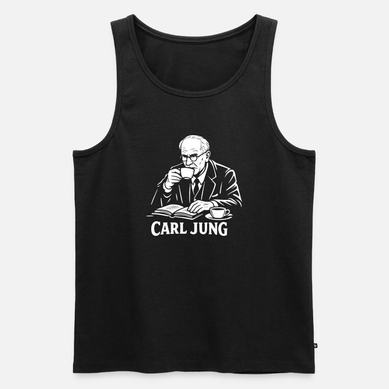 Carl Jung Kaffee-Studien-Tee - Männer Premium Bio Tank Top - Schwarz