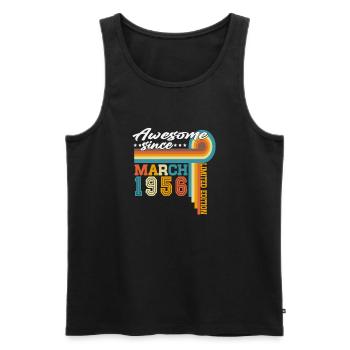 March 1956 Vintage Born Birthday Retro - Men's Premium Organic Tank Top - black - Front - AI Model Male 178 light (178cm)