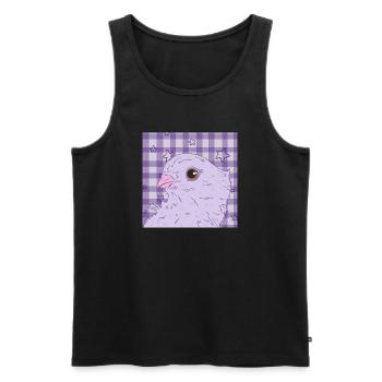 Jolie colombe rose violette - Débardeur bio Premium Homme - noir - Devant - Michal (187cm)