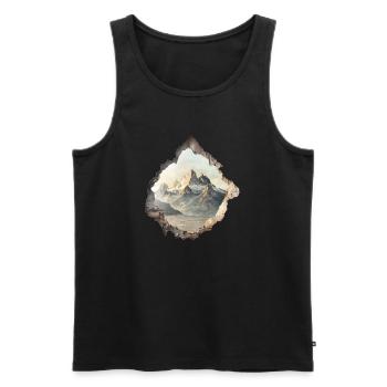 Gebirge Berge Wandern - Männer Premium Bio Tank Top - Schwarz - Vorne - AI Model Male 178 light (178cm)