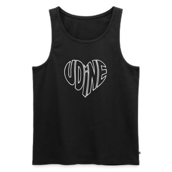 Udine Italien Herz Outline Typography - Männer Premium Bio Tank Top - Schwarz - Vorne - AI Model Male 178 light (178cm)