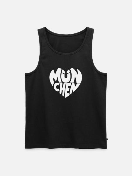 Munich Heart Logo Typography - Men's Premium Organic Tank Top - black