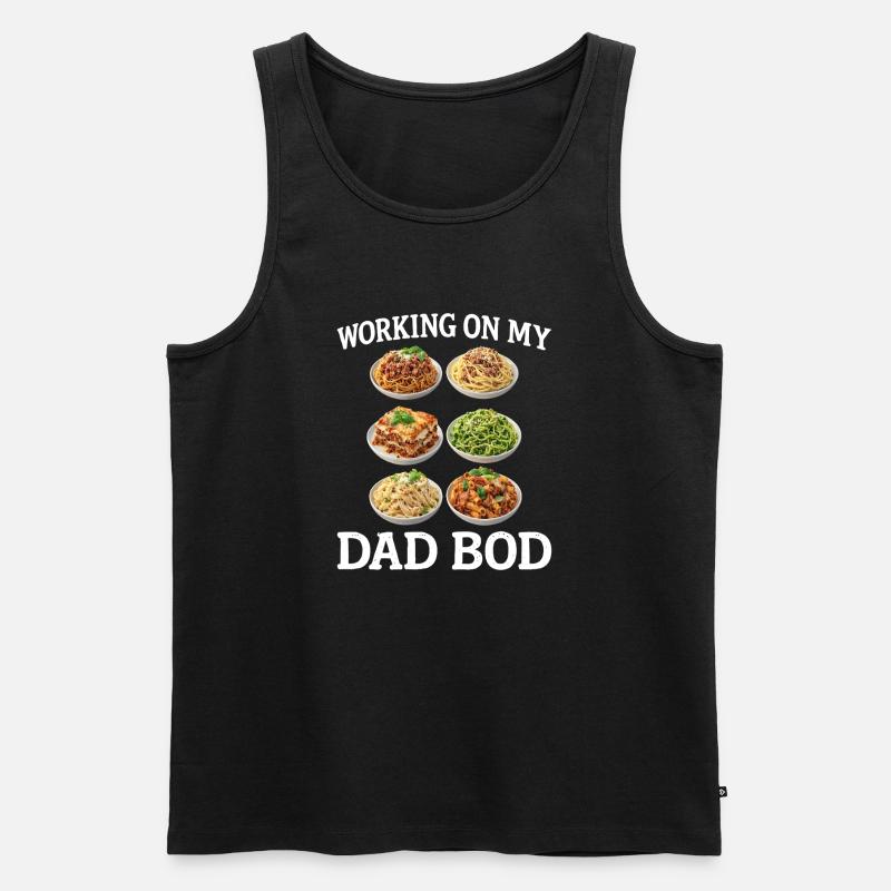 Dad Bod Pasta Spaß - Männer Premium Bio Tank Top - Schwarz