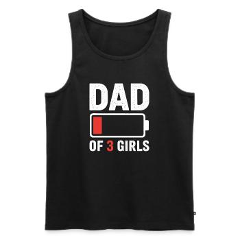 Dad of 3 Girls Battery Low - Men's Premium Organic Tank Top - black - Front - AI Model Male 178 light (178cm)