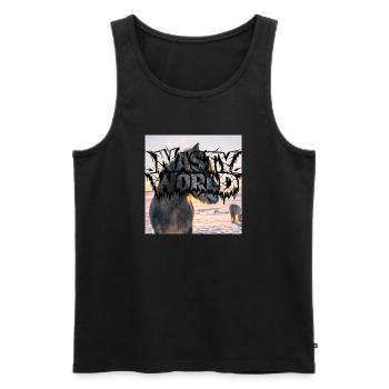 Dark Horse Silhouette Logo - Men's Premium Organic Tank Top - black - Front - AI Model Male 178 light (178cm)