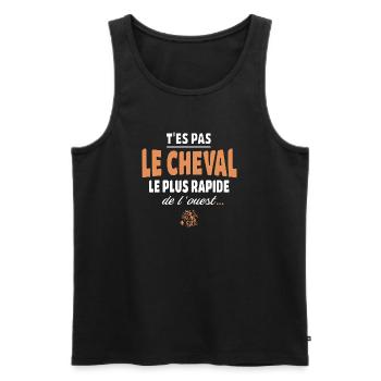 Du bist nicht das schnellste, lustigste Pferd - Männer Premium Bio Tank Top - Schwarz - Vorne - AI Model Male 178 light (178cm)