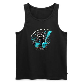 Glaze Anarchist Raccoon - Break the Mold - Men's Premium Organic Tank Top - black - Front - AI Model Male 178 light (178cm)