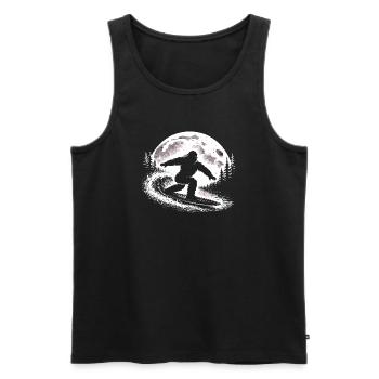 Bigfoot Surfer - Männer Premium Bio Tank Top - Schwarz - Vorne - AI Model Male 178 light (178cm)