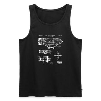 Zeppelin-Bauplan-Skizze - Männer Premium Bio Tank Top - Schwarz - Vorne - AI Model Male 178 light (178cm)