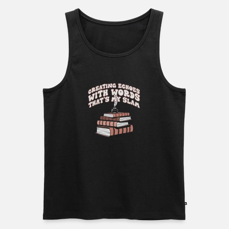 Echos durch Worte Slam-Stack - Männer Premium Bio Tank Top - Schwarz
