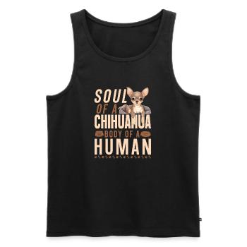 Chihuahua Chihuahua Âme d’Un - Débardeur bio Premium Homme - noir - Devant - AI Model Male 178 light (178cm)
