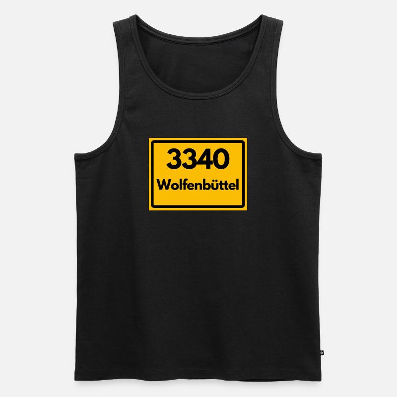 OLD POSTCODE POSTCODE RETRO 3340 WOLFENBÜTTEL - Men's Premium Organic Tank Top - black