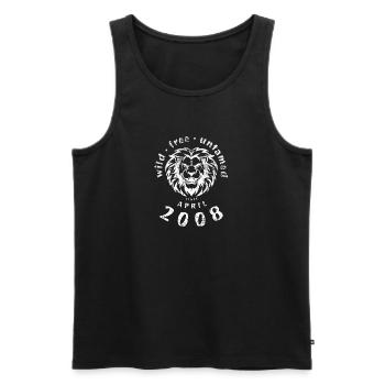 18. Geburtstag Wild, free & untamed since 04/2008 - Men's Premium Organic Tank Top - black - Front - Michal (187cm)