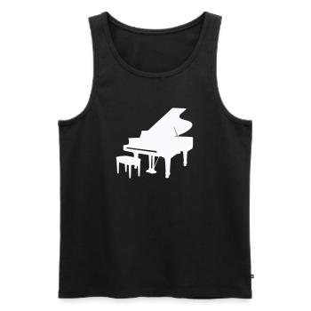 Piano Silhouette Monochrome - Débardeur bio Premium Homme - noir - Devant - Michal (187cm)