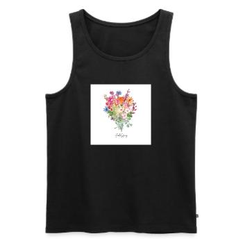 Hello Spring - Männer Premium Bio Tank Top - Schwarz - Vorne - AI Model Male 178 light (178cm)