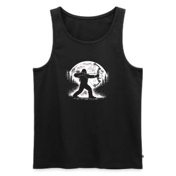 Bigfoot Archery - Men's Premium Organic Tank Top - black - Front - AI Model Male 178 light (178cm)