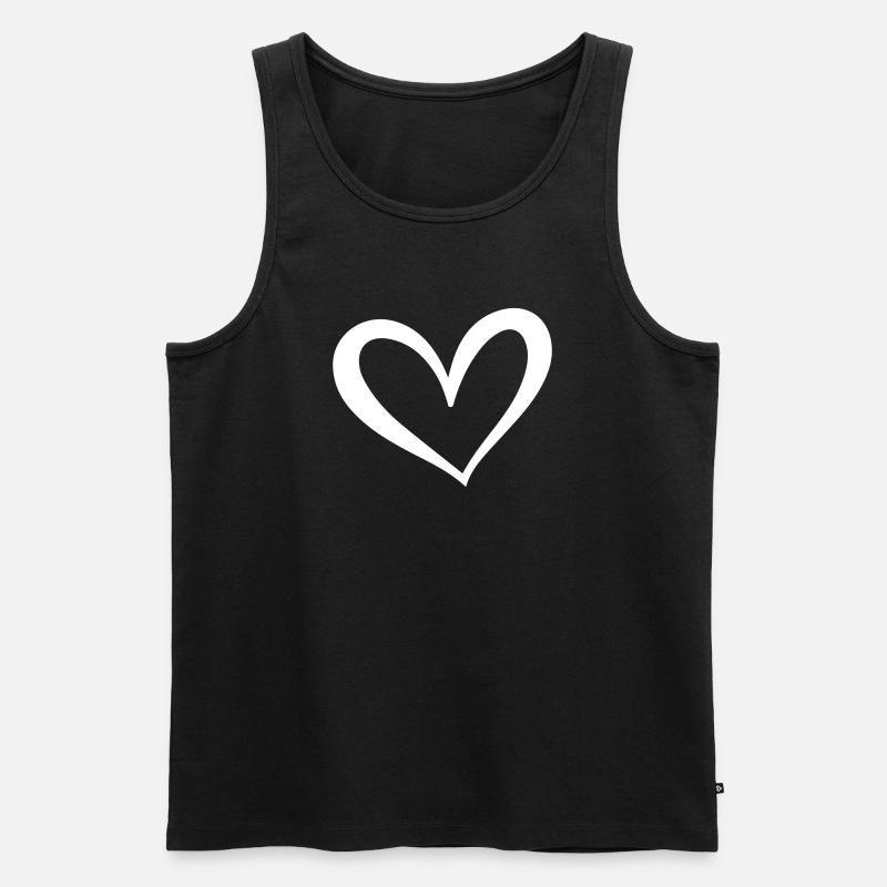 Herz Symbol Illustration - Männer Premium Bio Tank Top - Schwarz