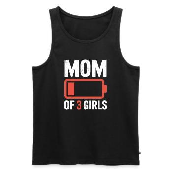Mom of 3 Girls - Men's Premium Organic Tank Top - black - Front - AI Model Male 178 light (178cm)