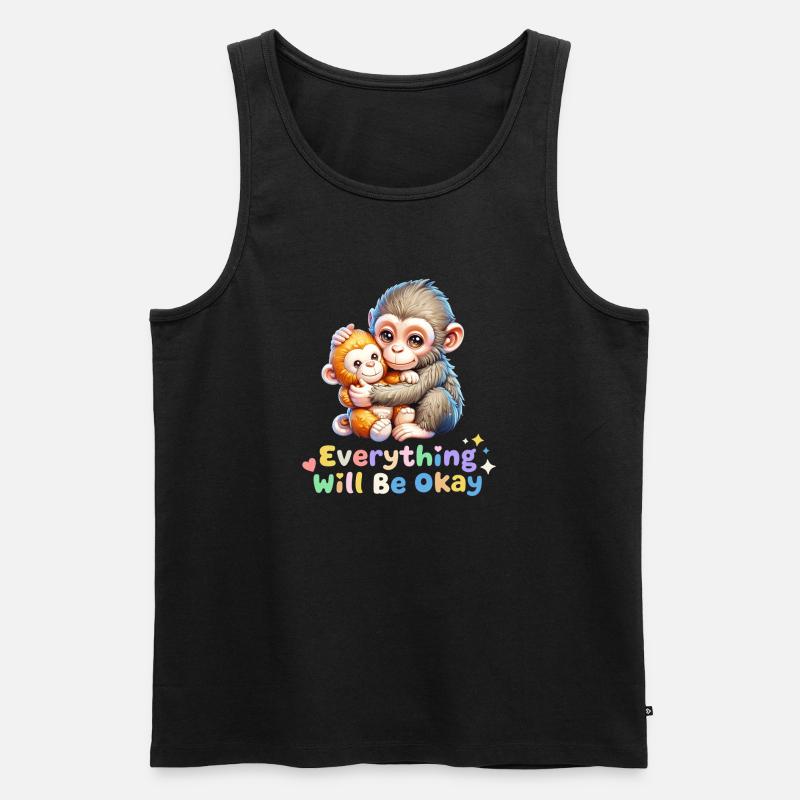 Alles wird gut, Affen-Duo - Männer Premium Bio Tank Top - Schwarz