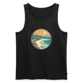 Erleben Sie das tropische Paradies von Sayulita, Mexiko - Männer Premium Bio Tank Top - Schwarz - Vorne - Michal (187cm)