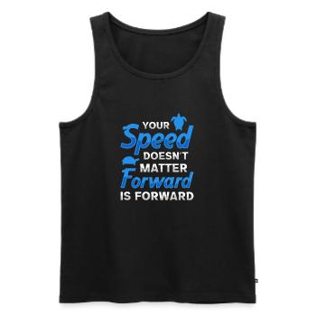 Forward is Forward Motivational Turtle Quote Art - Männer Premium Bio Tank Top - Schwarz - Vorne - AI Model Male 178 light (178cm)