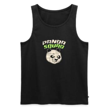 Panda Squad Shirt - Men's Premium Organic Tank Top - black - Front - Michal (187cm)