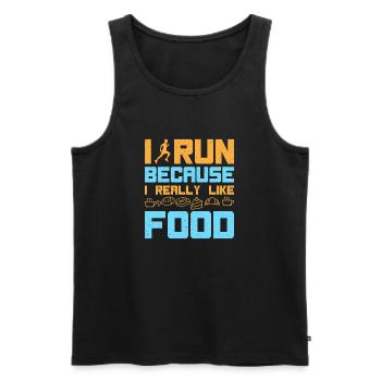 Running I Run I Like Food Marathon Runner - Männer Premium Bio Tank Top - Schwarz - Vorne - Michal (187cm)