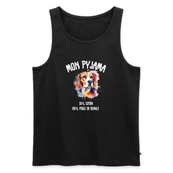 Dog Pajamas Beagle Humor - Men's Premium Organic Tank Top - black - Front - Michal (187cm)