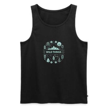 Wild Things Wild and Mountains - Men's Premium Organic Tank Top - black - Front - AI Model Male 178 light (178cm)