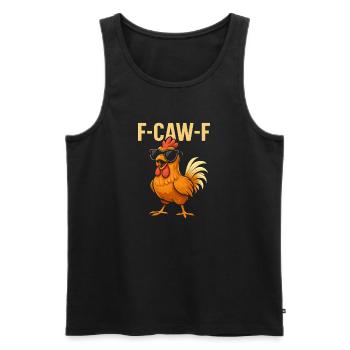 F-Caw-F Cooler Hahn Humor Spruch Lustig Tiere - Männer Premium Bio Tank Top - Schwarz - Vorne - Michal (187cm)