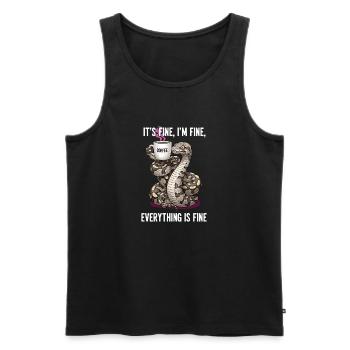 Its Fine In Fine Coffee Snake Humor - Men's Premium Organic Tank Top - black - Front - Michal (187cm)