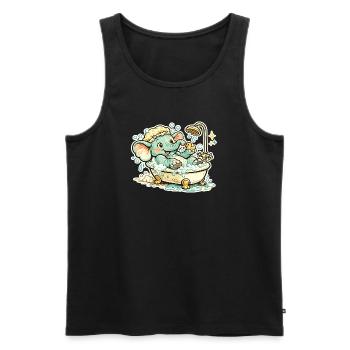 Little elephant in the bathroom shower fun - Men's Premium Organic Tank Top - black - Front - AI Model Male 178 light (178cm)